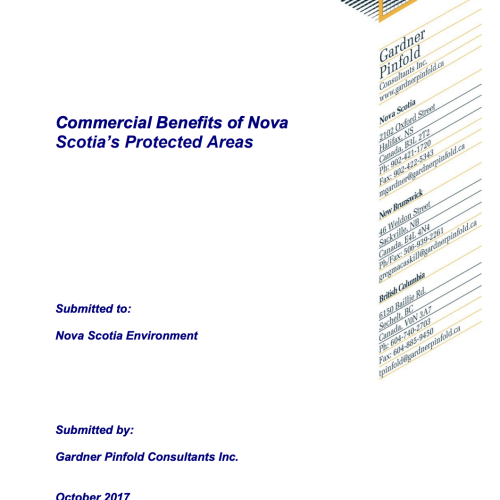 Gardner Pinfold: Commercial Benefits of NS Protected Areas